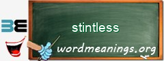 WordMeaning blackboard for stintless